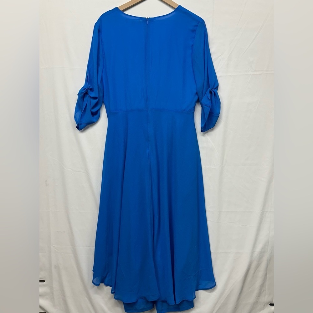 ADOR Royal Blue Chiffon Midi Dress XL NWT - Picture 5 of 7